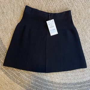 Zara Black Ribbed Knit Skirt New With Tags